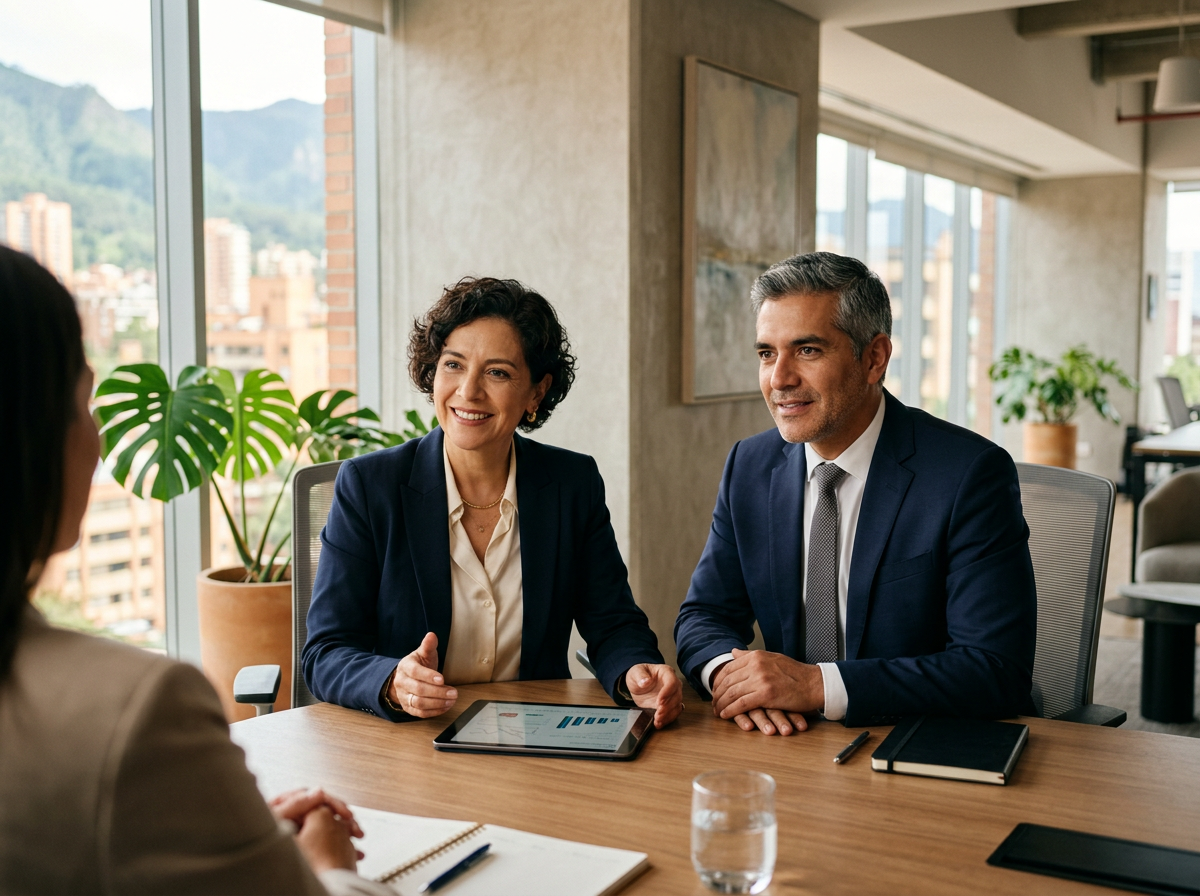 Asesores senior de Nexsure en una conversación de consultoría